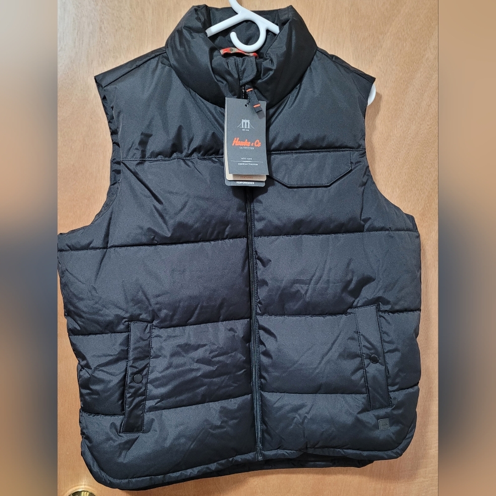 Hawke & Co Black Sleeveless Water Resistant Heavy Weight Shell Vest Large